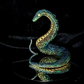 Green snake art work