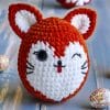 Plush crochet fox in the shape of an Easter egg, handmade amigurumi pattern