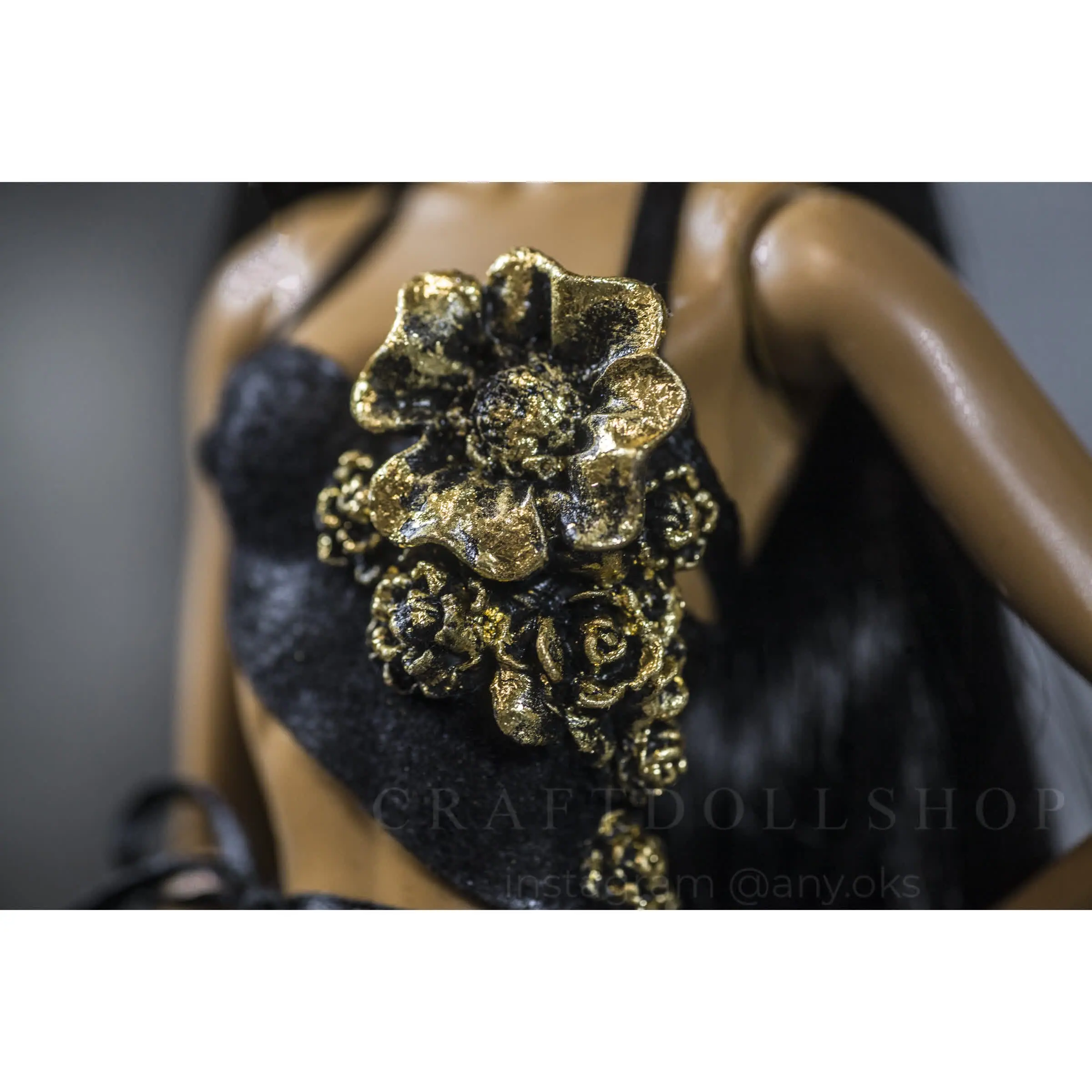 Bodice black flower for Fashion royalty Nu Face doll 4 6.jpg