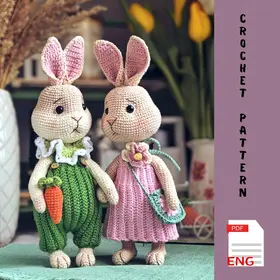 Crochet amigurumi cute Bunnies.