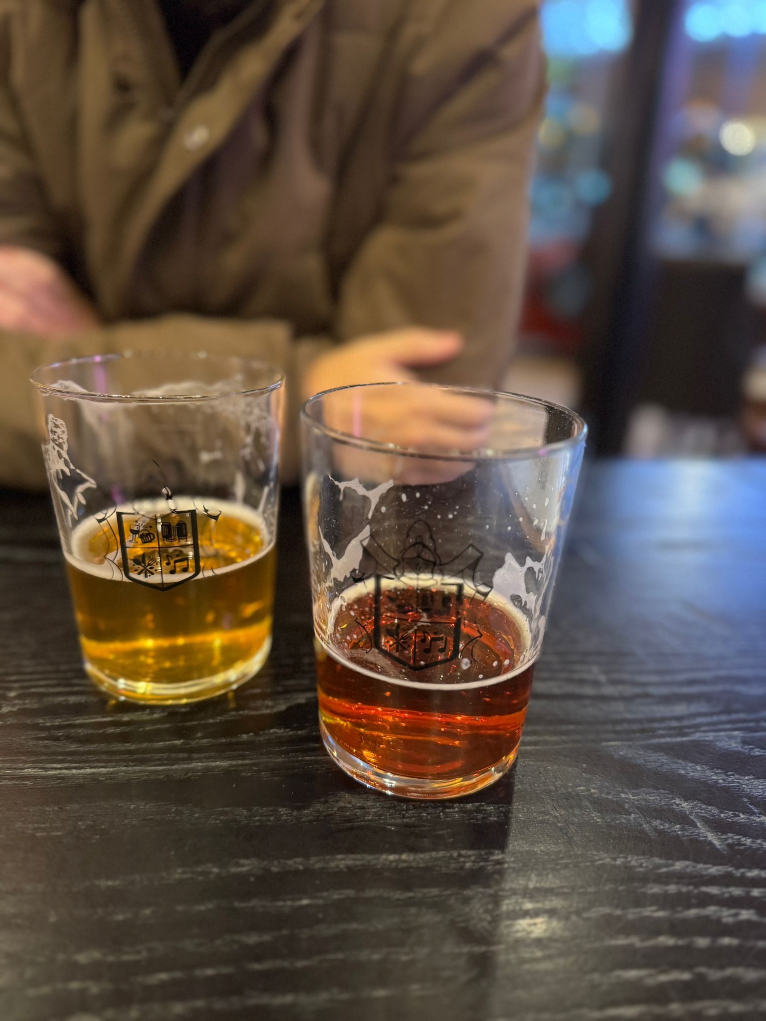 Two Gluten-free beers at Henrys Distillery in Helsinki.