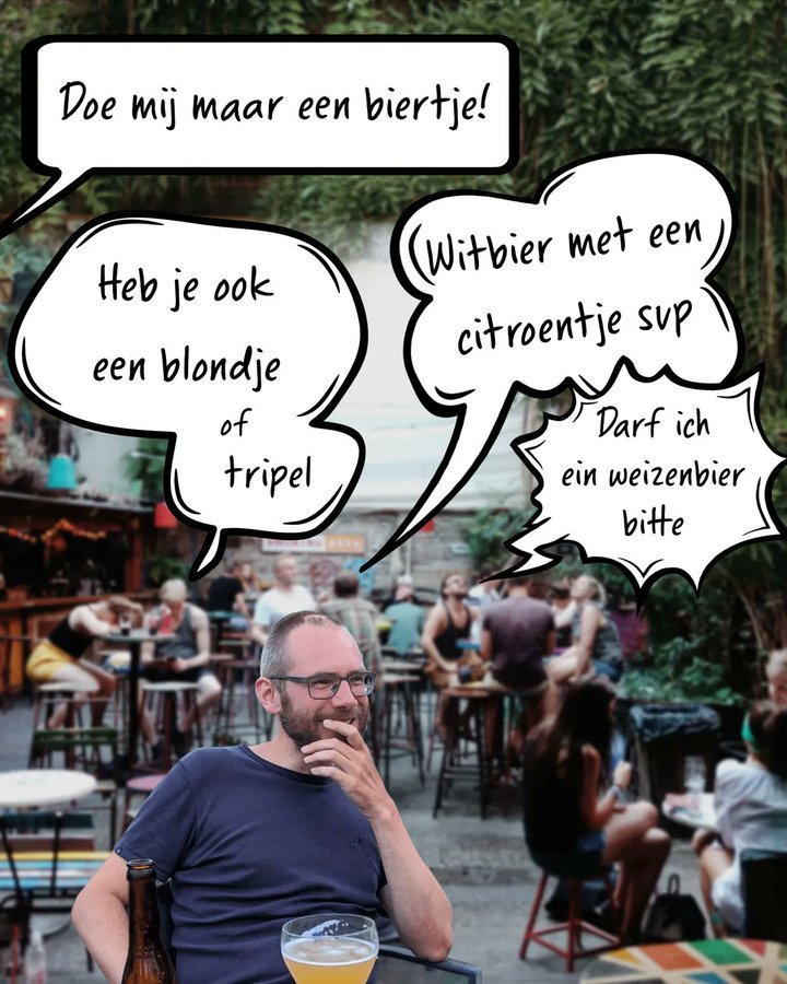 Op een terras roep ik meestal