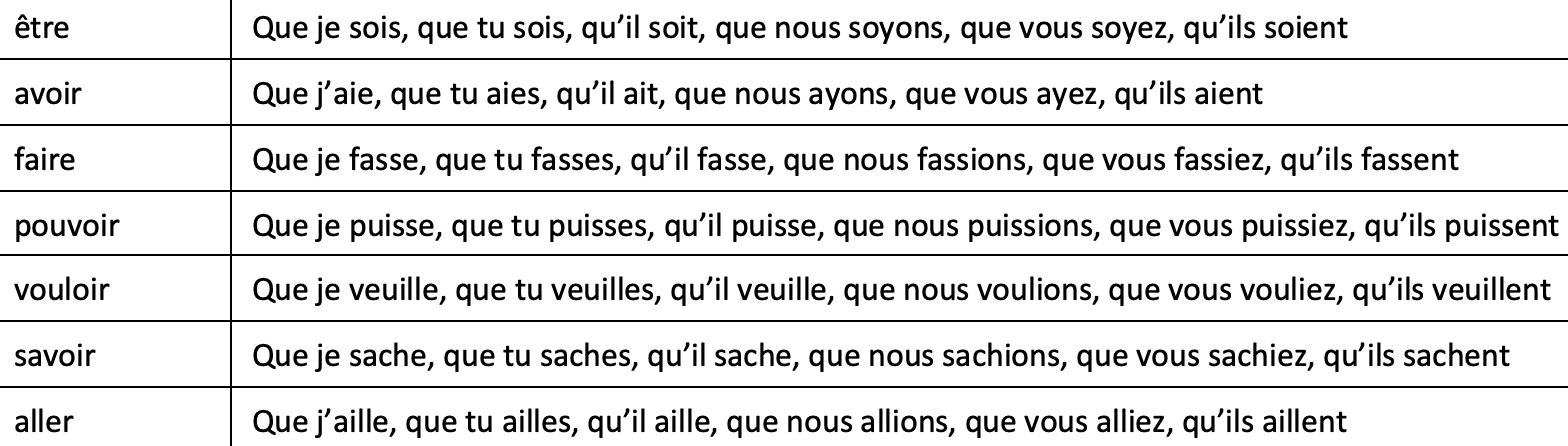 Le subjonctif – La conjugaison française
