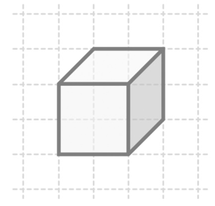 Mathématiques; Solides; CM1; Modèle de cube : feuille quadrillée et à points
