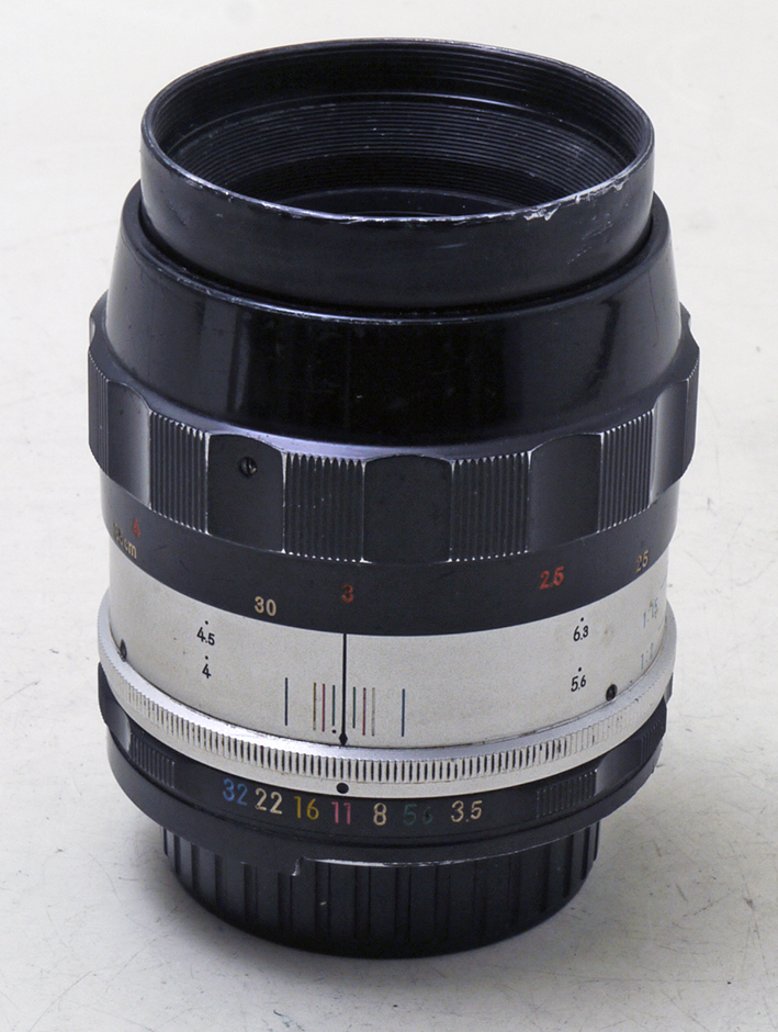 Nikon Ob.  55/3,5 F modificato artigianalmente in Ai