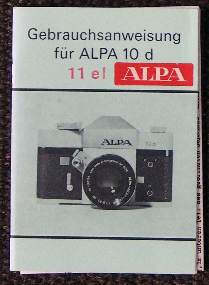 Alpa 11el libretto istruzioni in tedesco