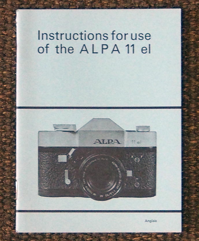 Alpa 11el libretto istruzioni in inglese