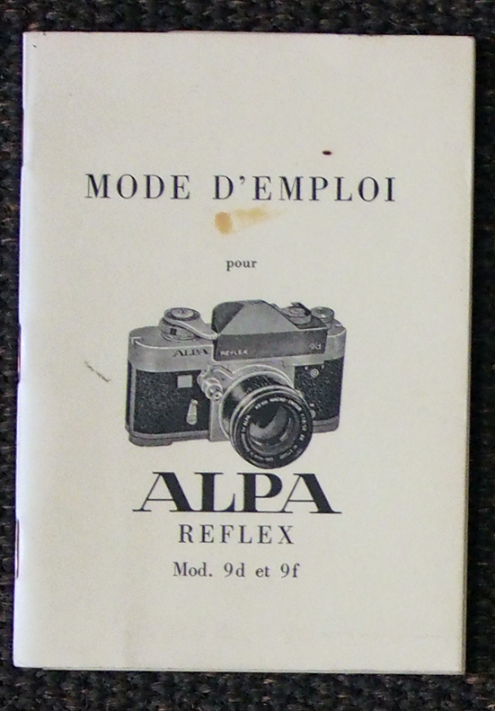 Alpa  9d Libretto istruzioni in francese