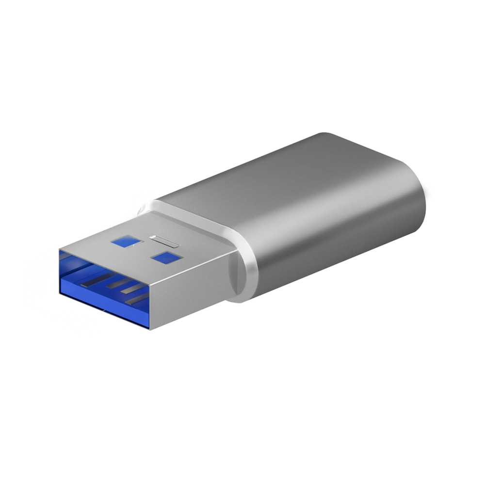 Mini Adaptador USB 3.2 Gen2 / USB 2.0 3A. Tipo USB-C/H-A/M. Gris