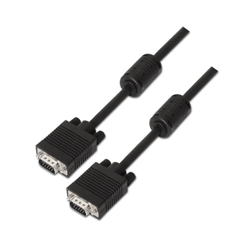 Cable SVGA con ferrita. HDB15/M-HDB15/M. Negro. 25m.