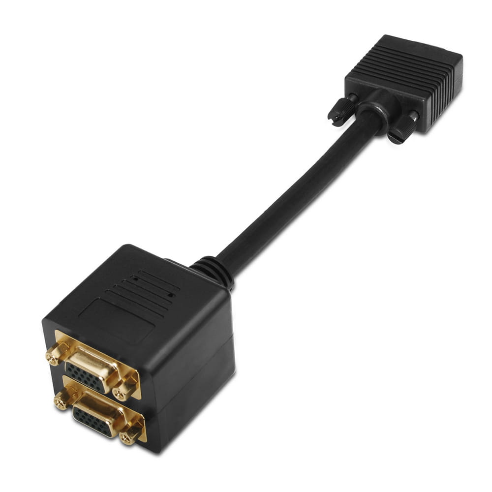 Cable bifurcador SVGA. Tipo HDB15-Macho / 2xHDB15-Hembra. 20cm.
