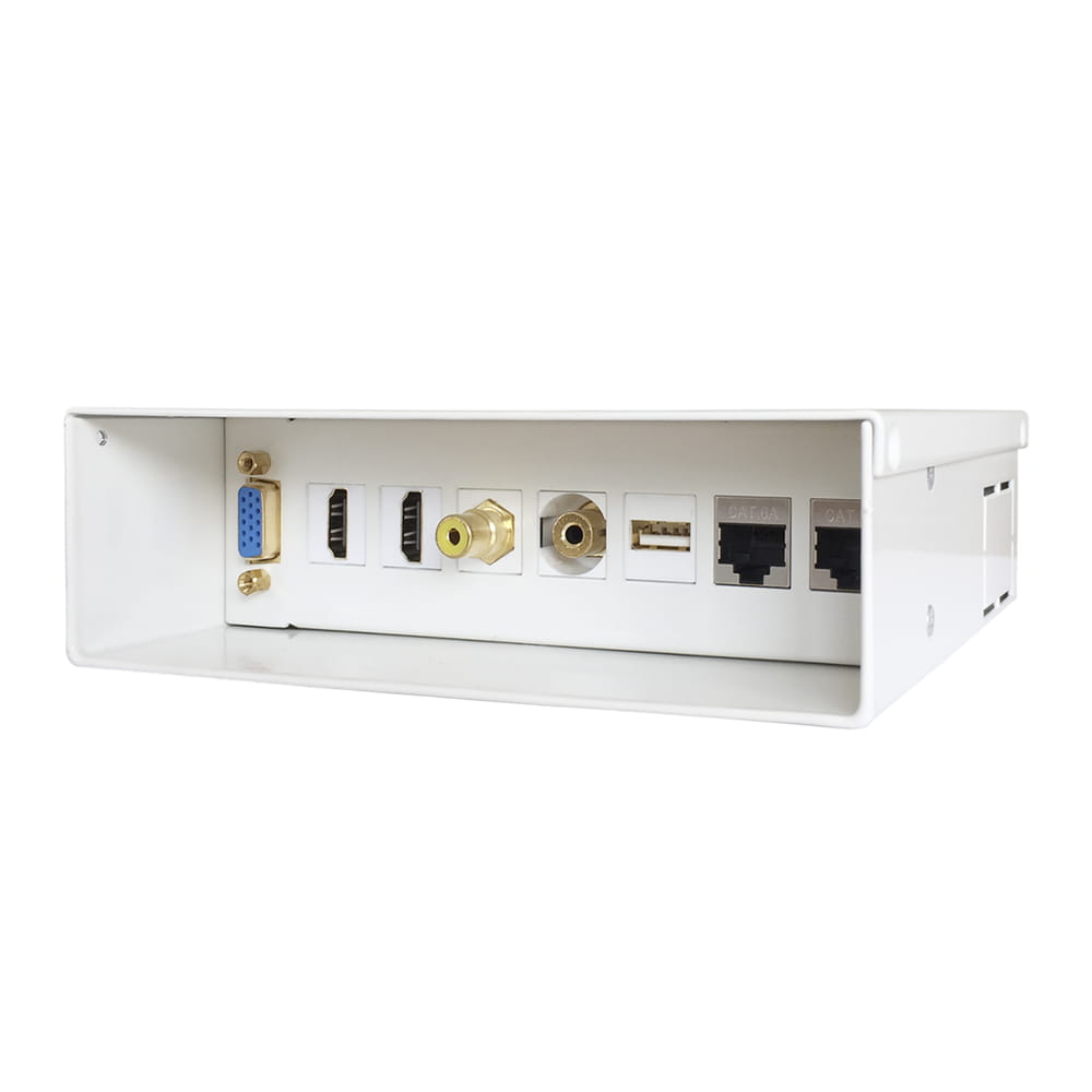 Caja de conexiones multimedia para instalaciones audiovisuales.