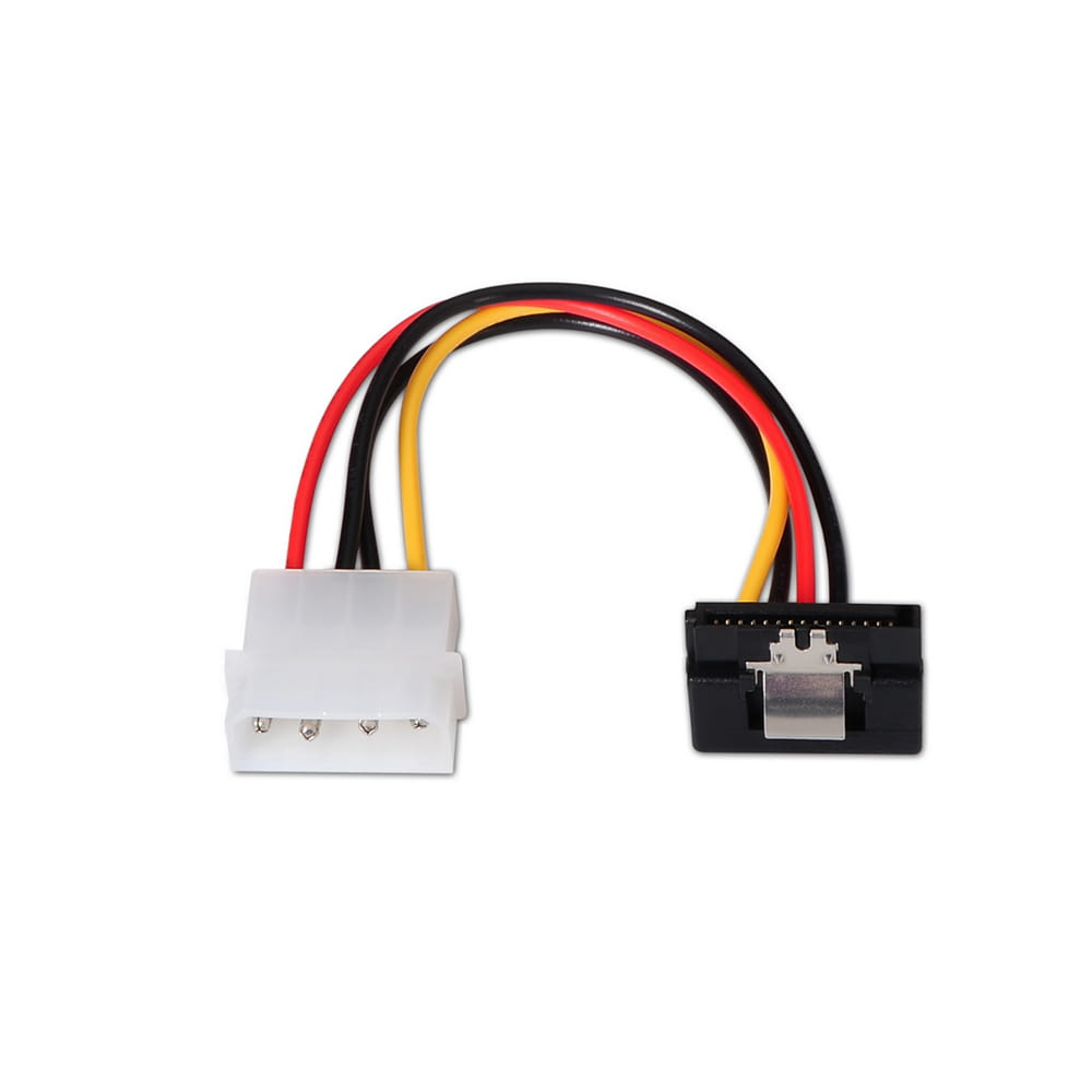 Cable SATA alimentación acodado con anclajes. 16cm.