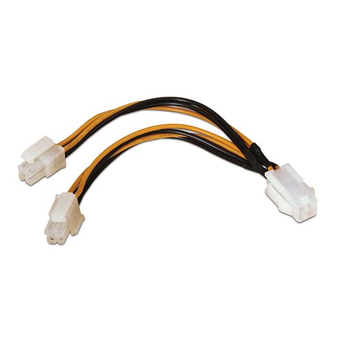 Cable alimentación. 4pin/H-4+4pin/M. 15cm