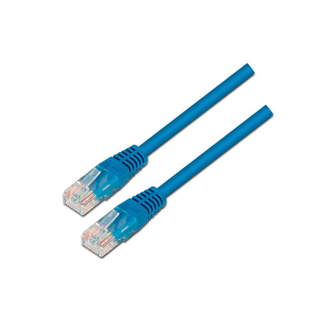 Cable de red RJ45 Cat.5e UTP AWG24. Azul. 0.5 metros
