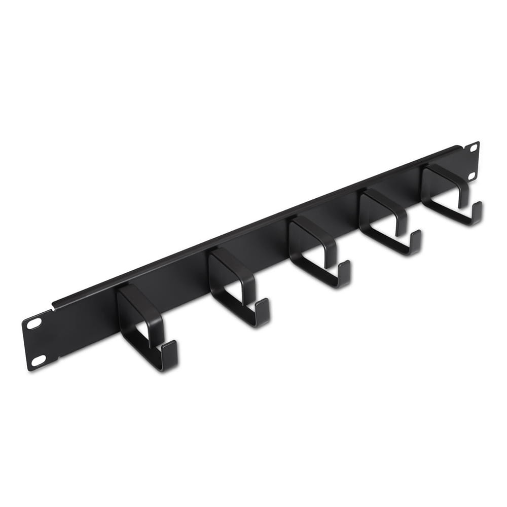 Guía para cableado metálica. 5 anillos. 19" 1U. Negro.