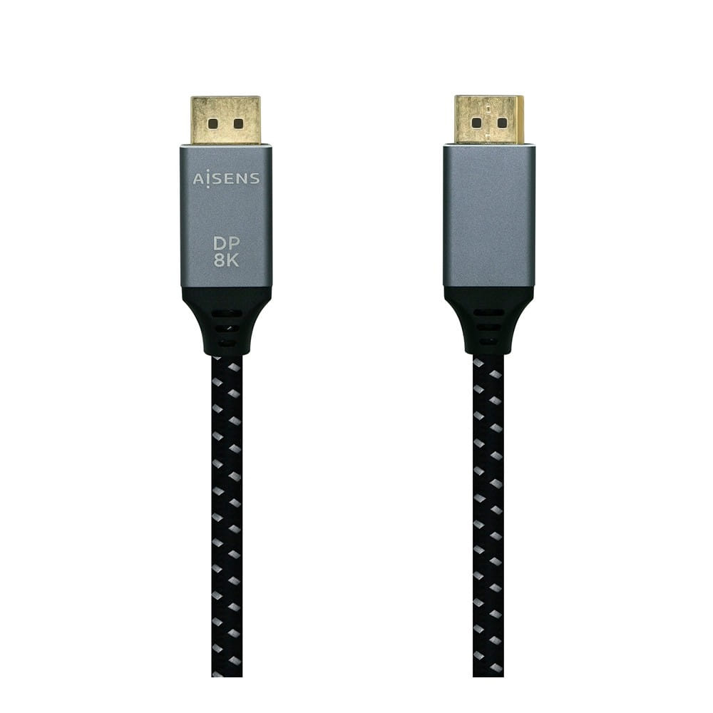 Cable Displayport V1.4 8K@60hz. DP/M-DP/M. Gris/Negro. 1.5m