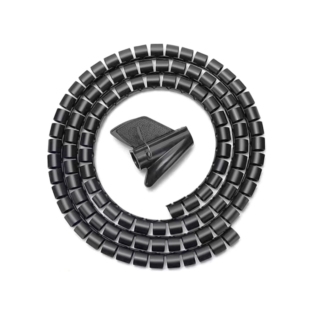 Organizador De Cable En Espiral 25mm. Negro. 1m