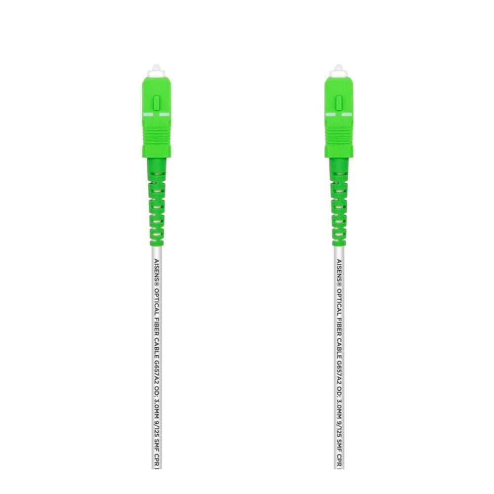 Cable Fibra Óptica G657A2 3.0 9/125 SMF Simplex CPR Dca LSZH. SC/APC-SC/APC. Blanco. 2m