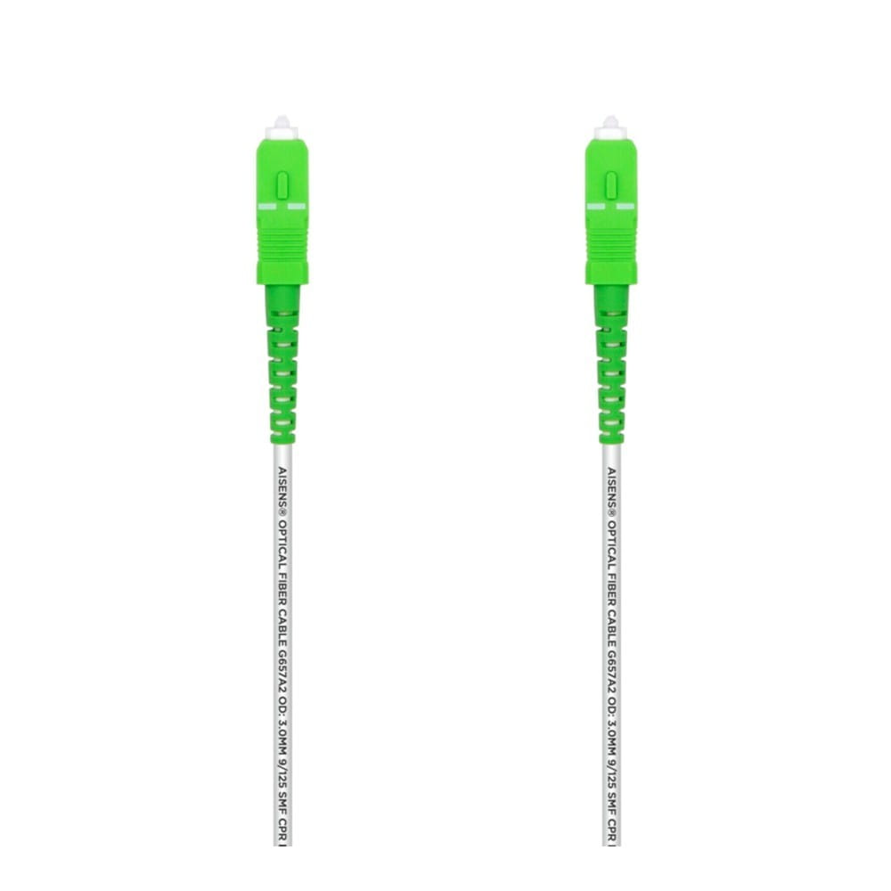 Cable Fibra Óptica G657A2 3.0 9/125 SMF Simplex CPR Dca LSZH. SC/APC-SC/APC. Blanco. 3m