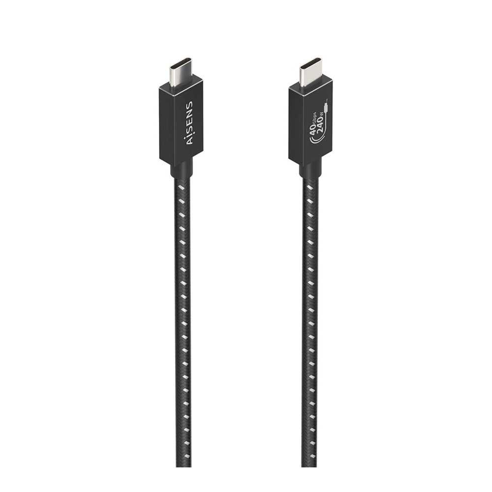 Cable USB4 Gen3x2 Aluminio 40Gbps 8K@60Hz. Negro. 1.5m