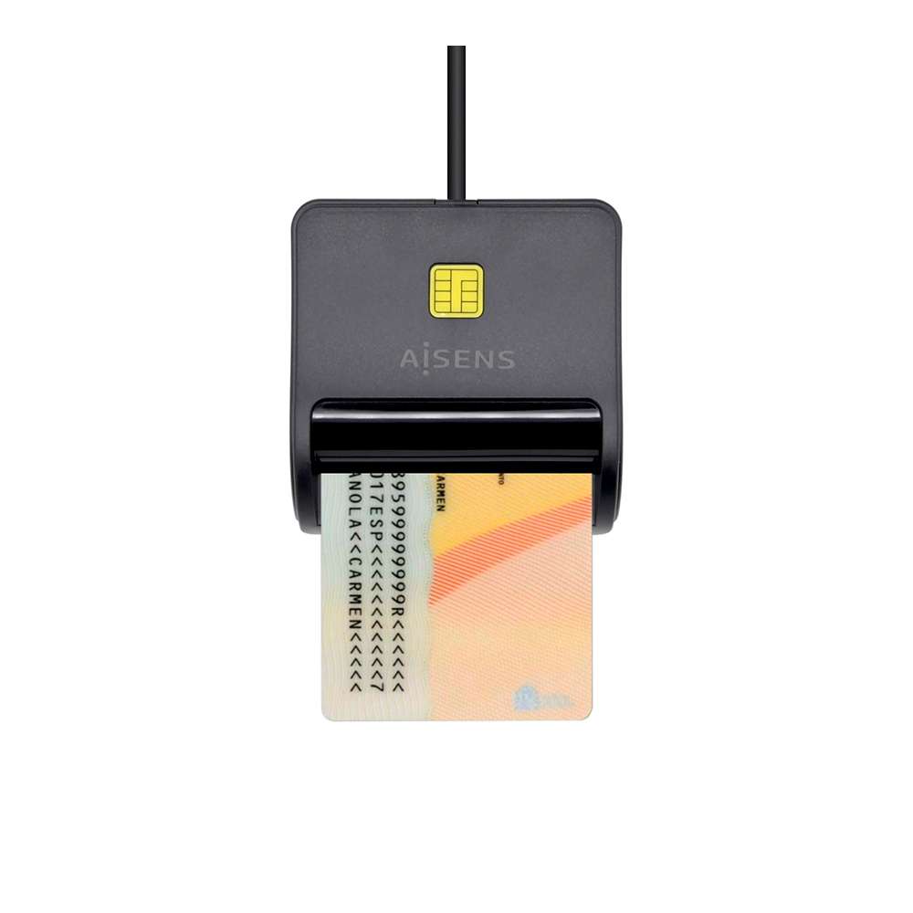Aisens ASCR-SN01-BK. Lector de Tarjeta Inteligente DNI. Negro