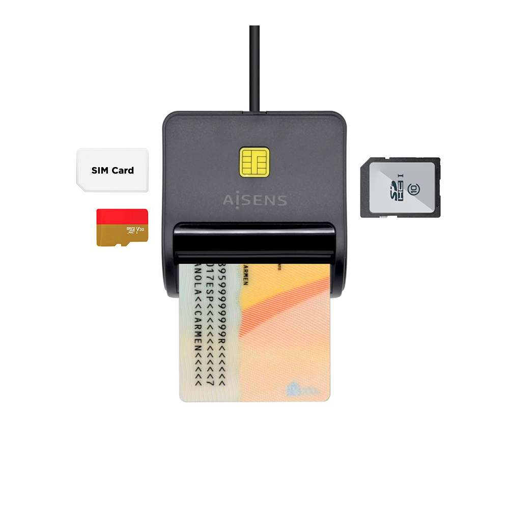 Aisens ASCR-SN02SD-BK lector de tarjeta inteligente DNI