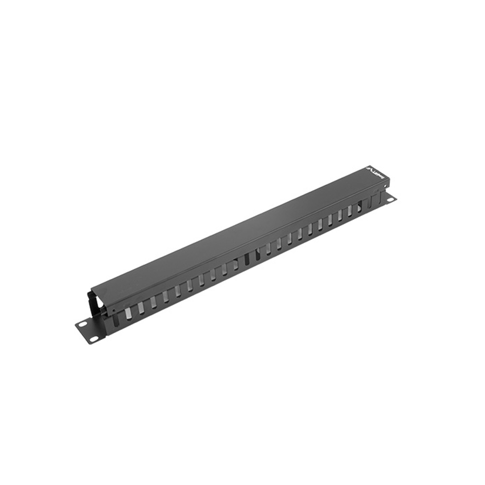 Lanberg AK-1201-B. Panel organizador de cables 19" 1U