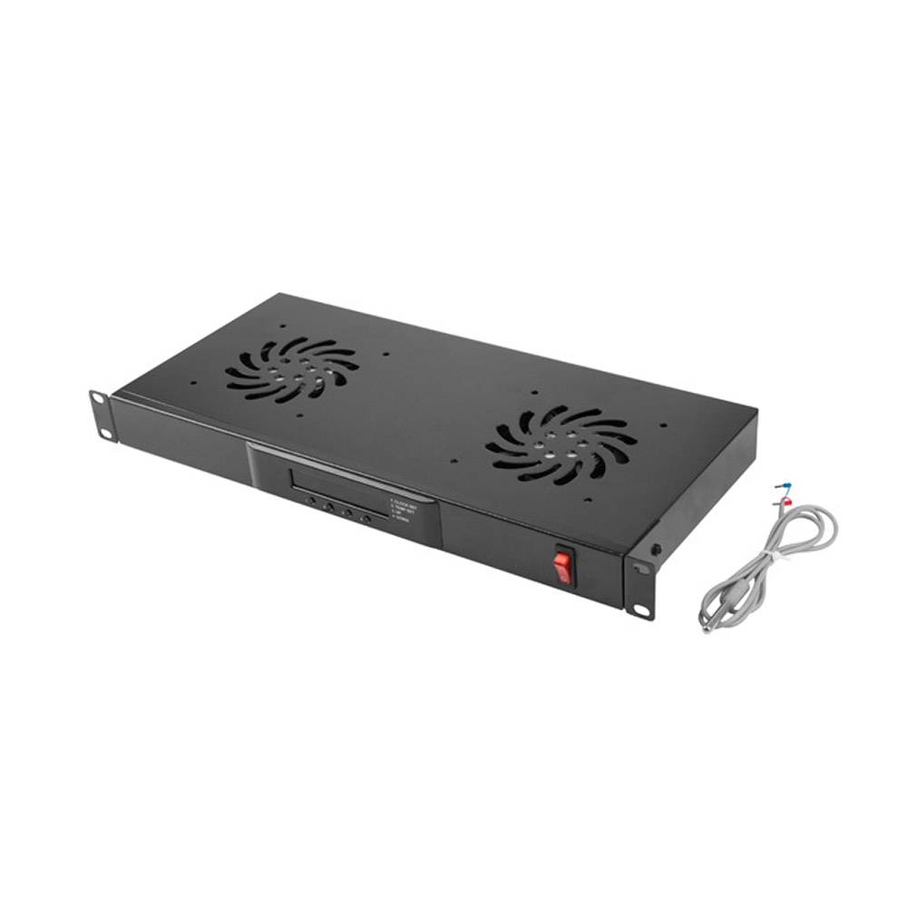 Lanberg AK-1502-B. Panel de ventilación 19". 2 Vent. + LCD + Termostato 230V