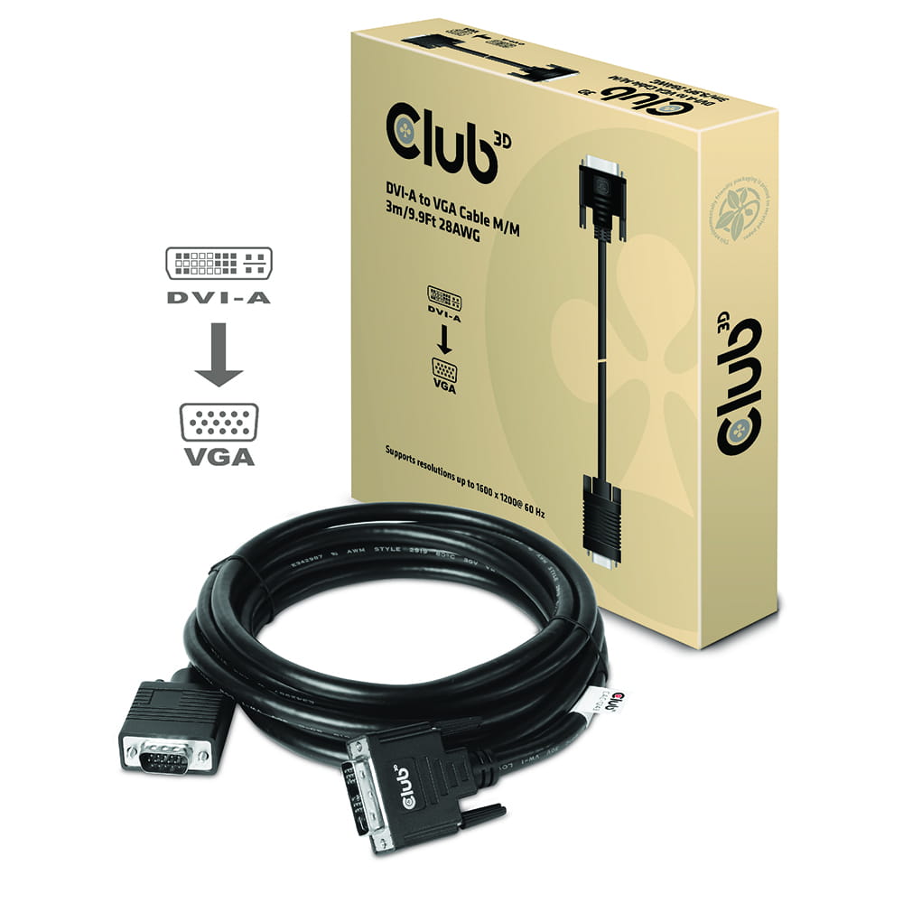 Cable adaptador DVI-A a VGA-M. 3m