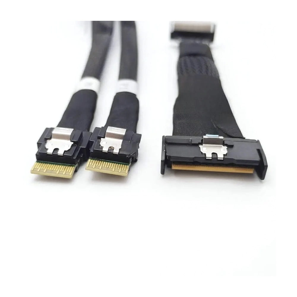 Supermicro CBL-MCIO-1275S4Y. Cable MCIO x8 SFF-TA-1016 a 2x Slim-SAS x4 SFF-8654. 75cm.