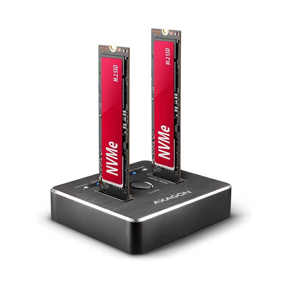 Axagon ADSA-M2C. Duplicadora 2x NVMe M.2 USB-C 3.2.
