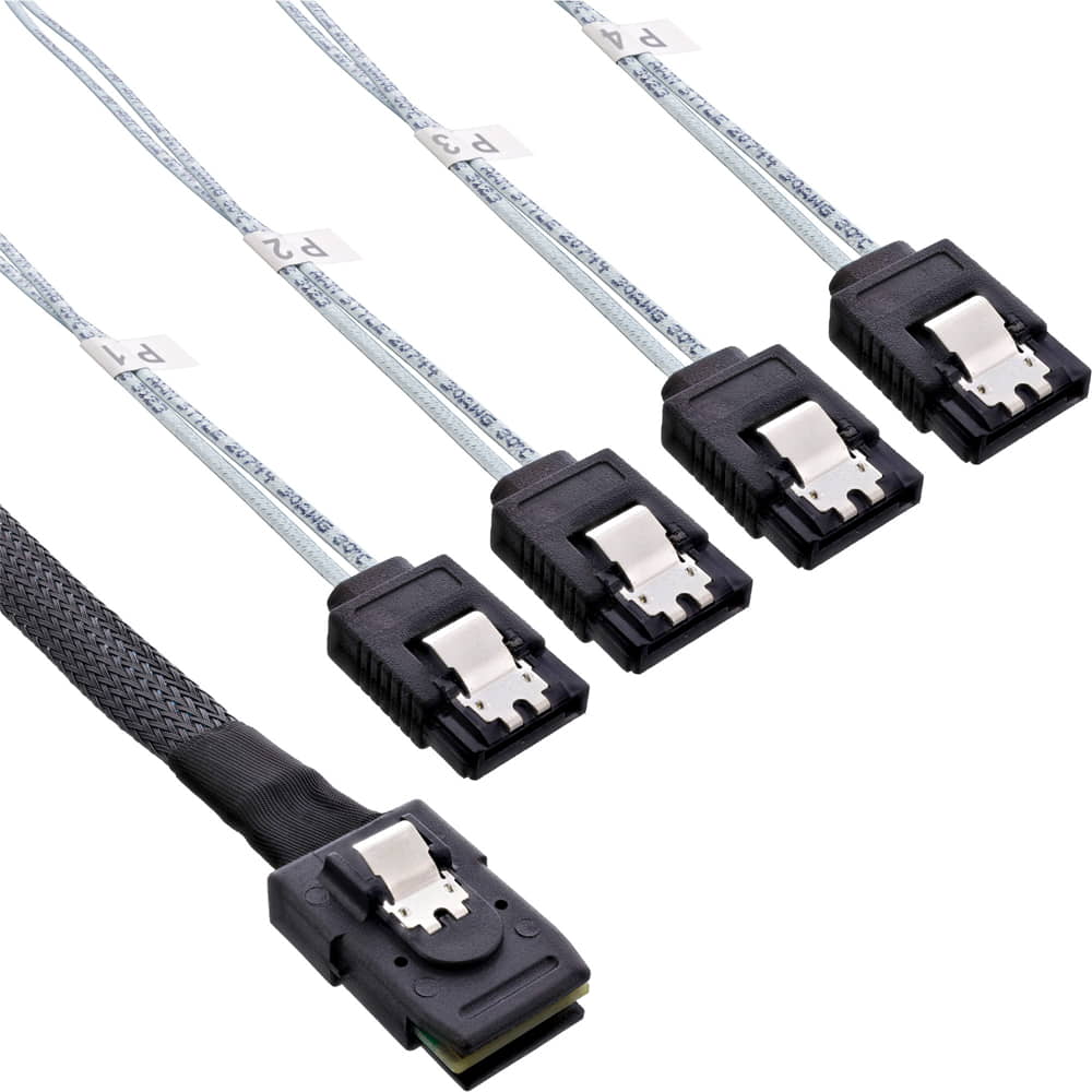 Cable Mini-SAS SFF8087 a 4x SATA Crossover OCF. 0.75m.