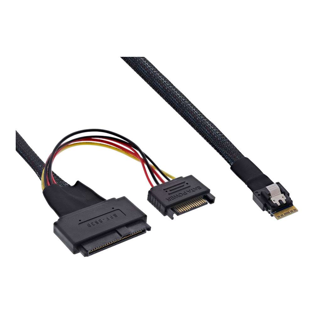Inline 27644A. Cable Slim SAS SFF-8654 a U.2 SFF-8639. 0.5m.