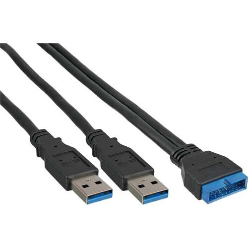 Adaptador USB3.0 interno a 2xUSB 3.0 Externo