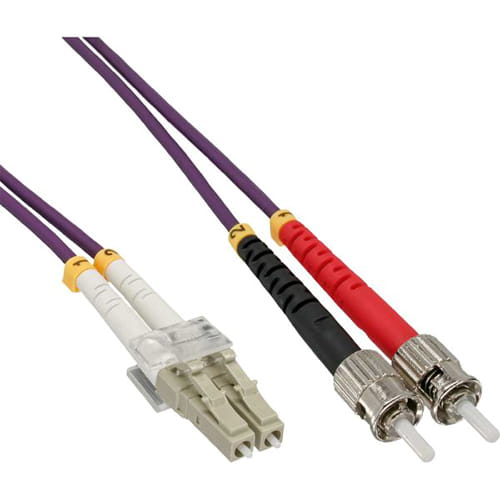 Cable Duplex fibra óptica OM4 50/125 micras. LC/ST. 1 metro.