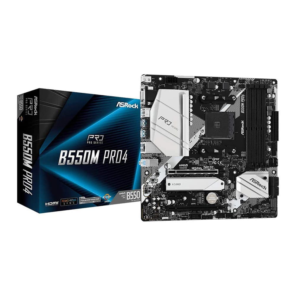 Asrock B550M Pro4. Socket AM4. Micro-ATX. - DDR4