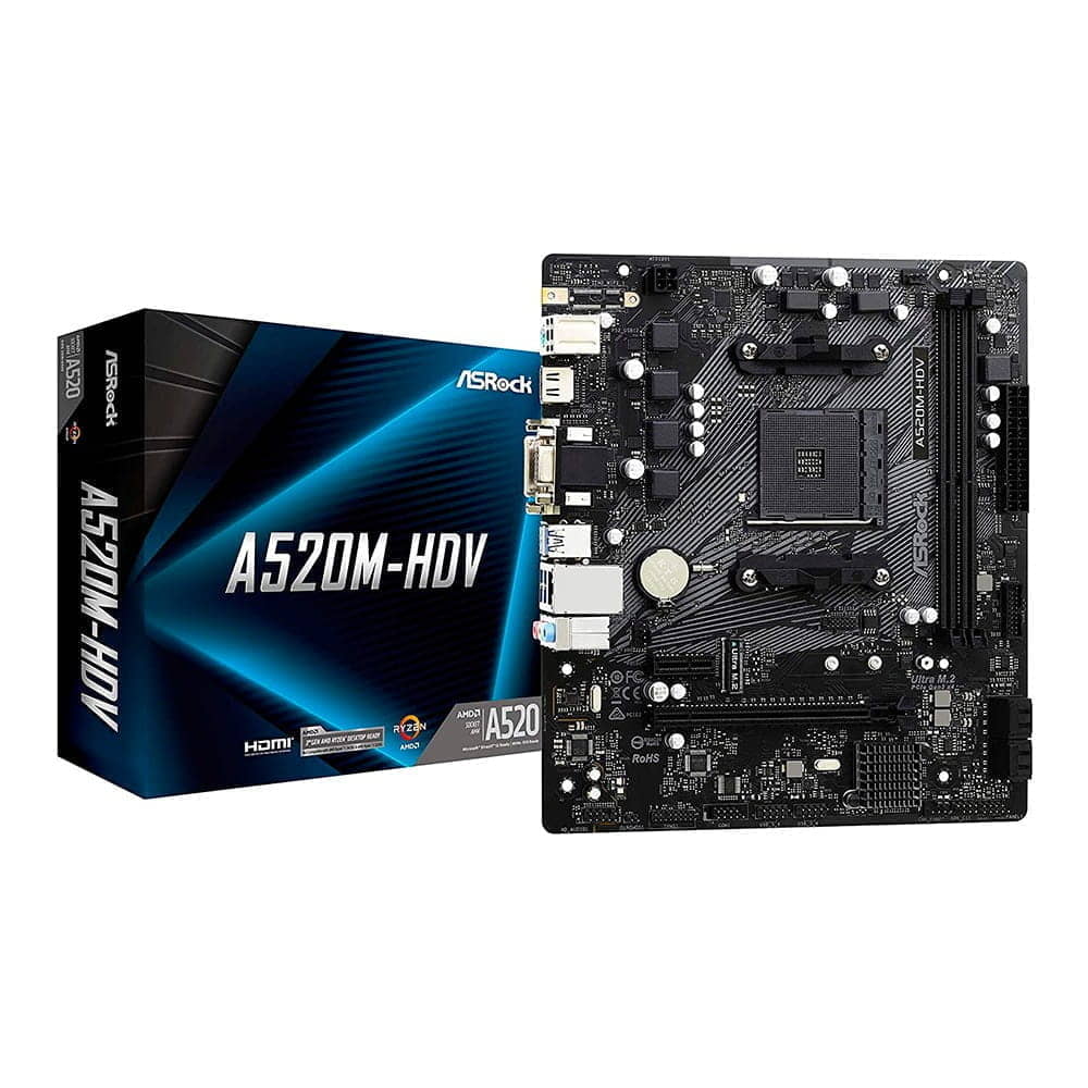 Asrock A520M-HDV. Socket AM4. Micro-ATX. - DDR4