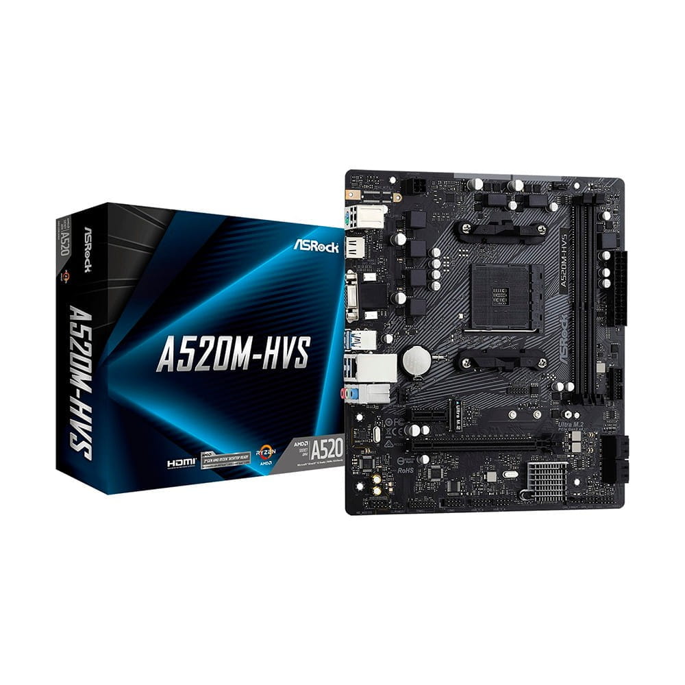 Asrock A520M-HVS. Socket AM4. Micro-ATX. - DDR4