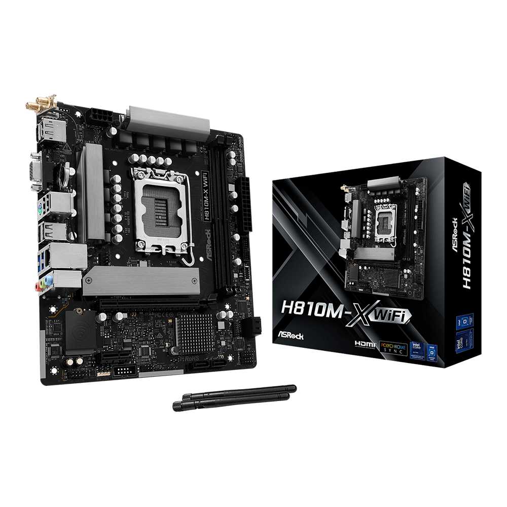 Asrock H810M-X WiFi. Socket 1851. Micro-ATX - DDR5