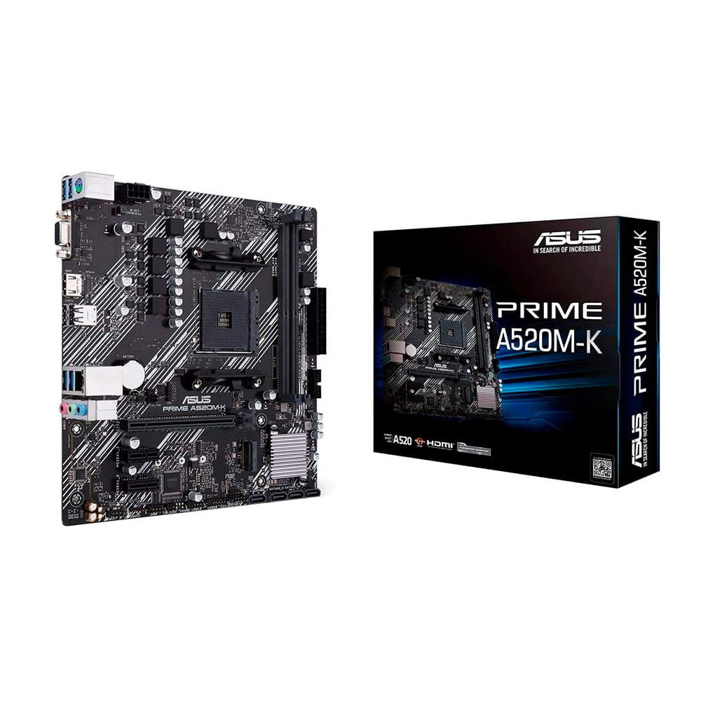 Asus Prime A520M-K. Socket AM4. Micro-ATX. - DDR4