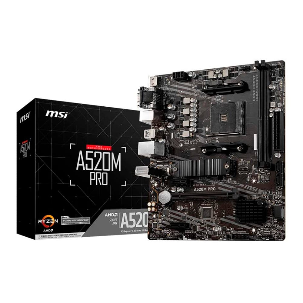 Msi A520M Pro. Socket AM4. Micro-ATX. - DDR4