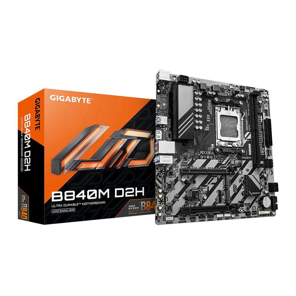 Gigabyte B840M D2H. Socket AM5. Micro-ATX - DDR5