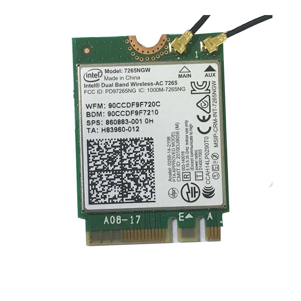 Intel 7265.NGWG.W. WiFi 867Mb. M.2.