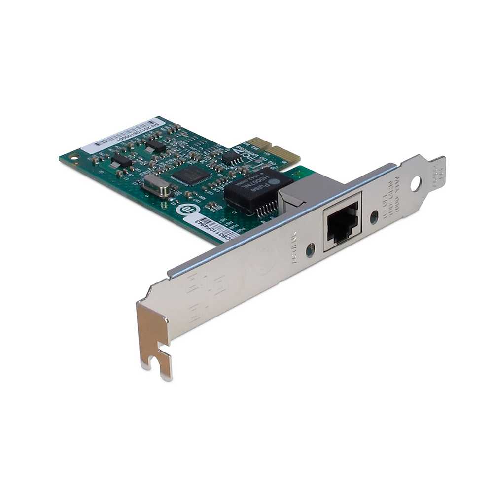 Tarjeta de red chip Intel 82574. 1x RJ45 1GbE. PCIe x1.