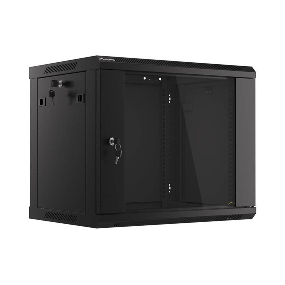 Lanberg Armario Rack Mural 19" 9U 600x450 V2 puerta de cristal WF01-6409-10B