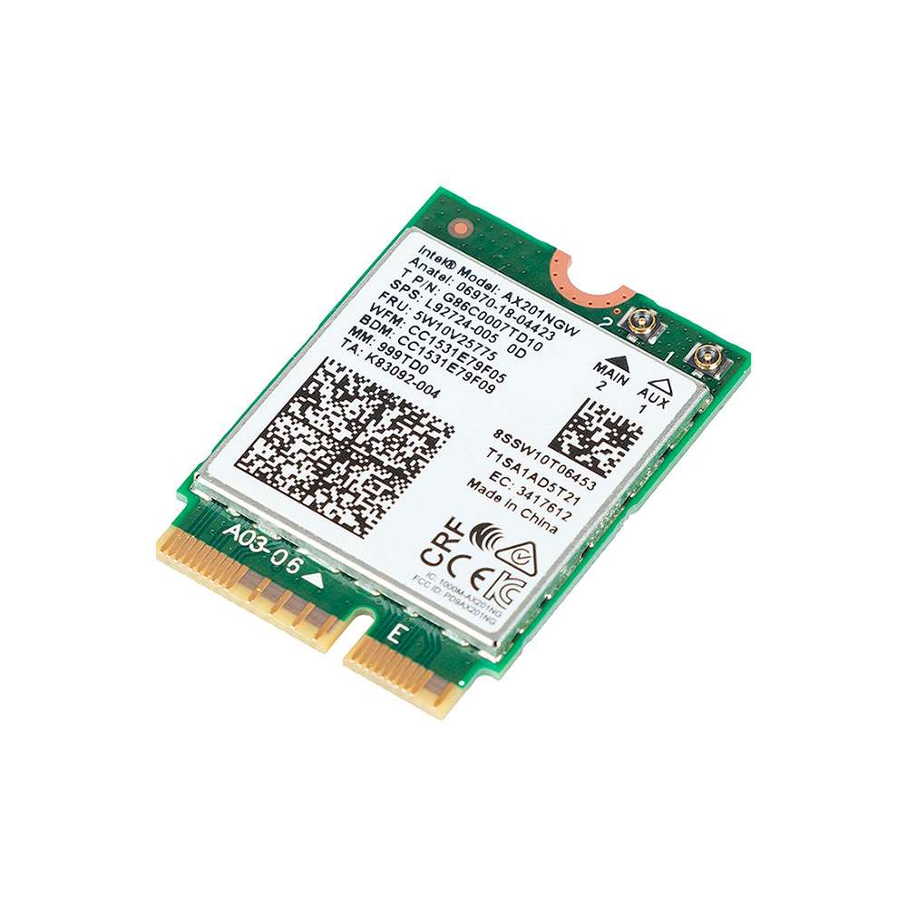 Intel AX201.NGWG.NVW. WiFi 6 2.4GbE. M.2