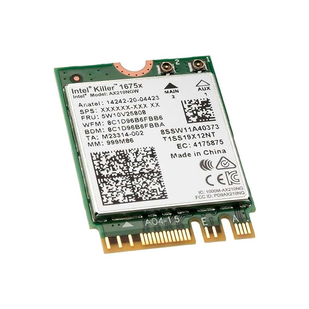 Intel Killer AX1675. WiFi 6E 2.4GbE. M.2.