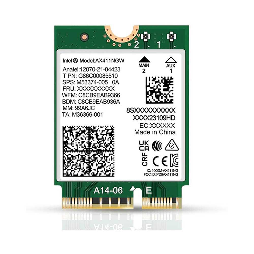 Intel AX411.NGWG. Intel AX411. WiFi 6 2.4GbE vPro. M.2. BULK.
