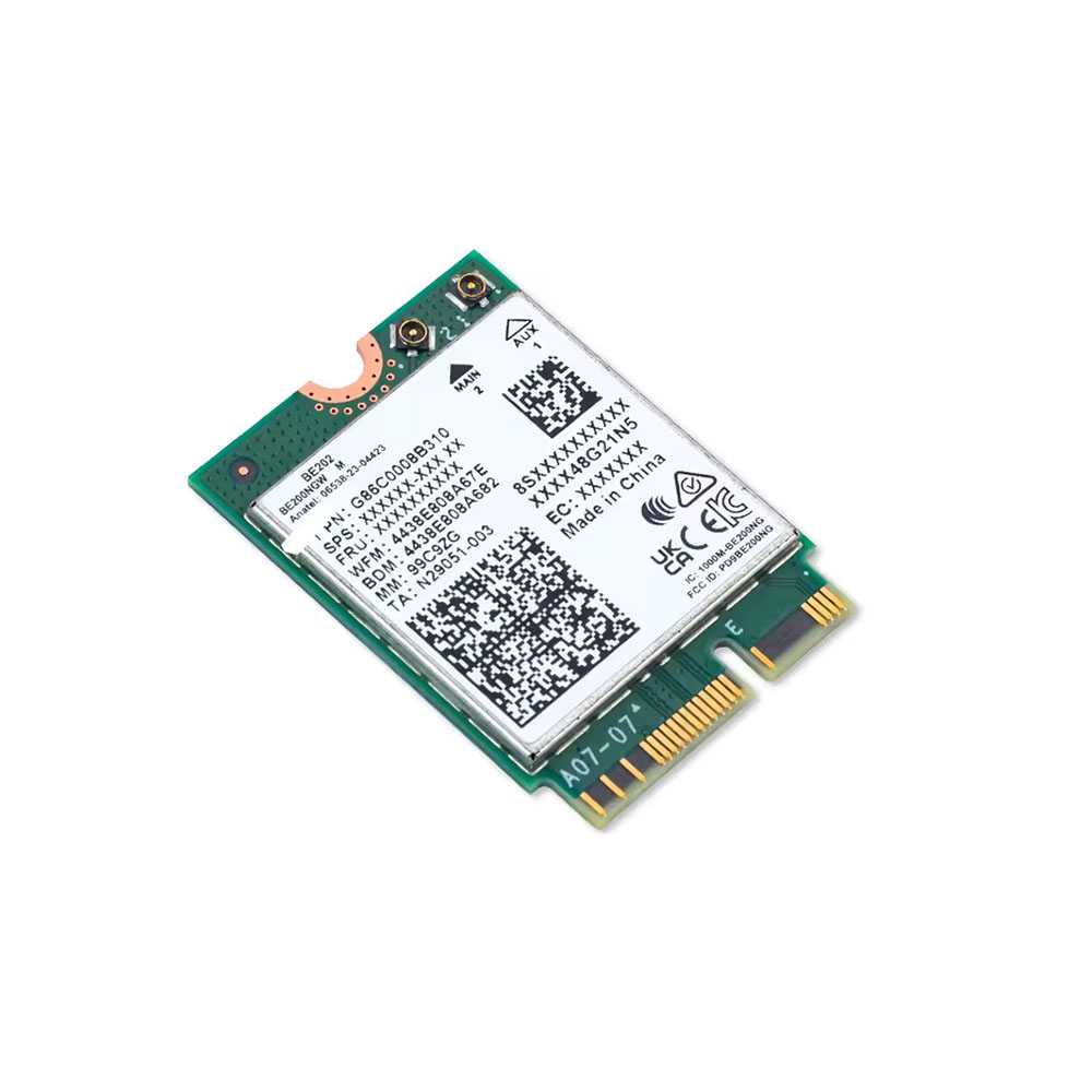 Intel BE202.NGWG.NV. Intel BE202. WiFi 7 2.4GbE No vPro. M.2. BULK.